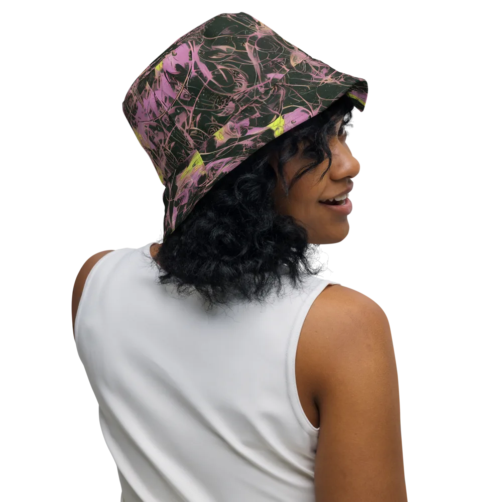 Orchid After Dark on Reversible Bucket Hat — Right Outside