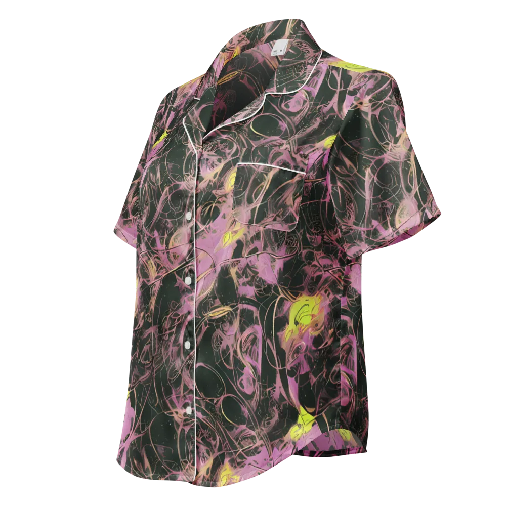Orchid After Dark on Women's Short Sleeve Pajama Top — Left Front