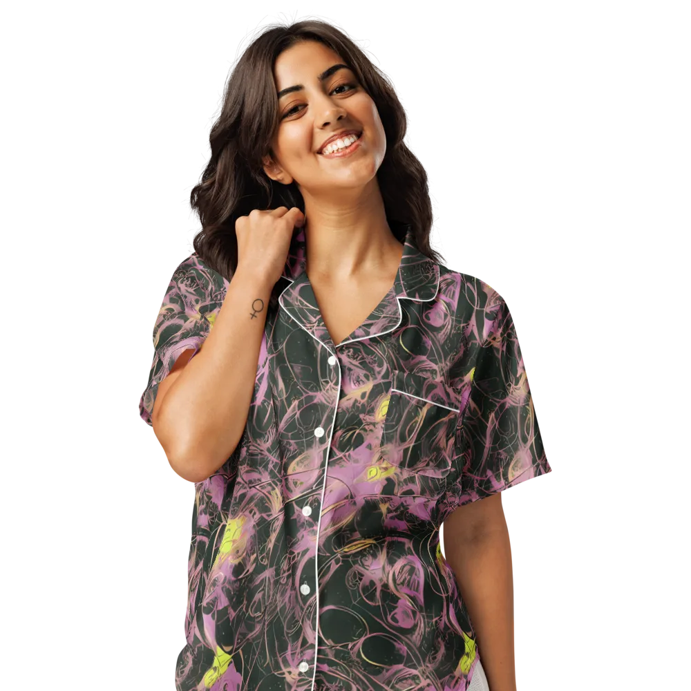 Orchid After Dark on Women's Short Sleeve Pajama Top — Front