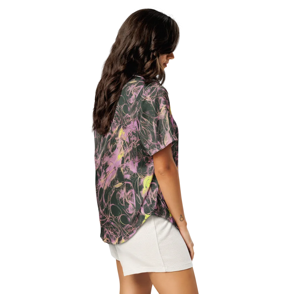 Orchid After Dark on Women's Short Sleeve Pajama Top — Right Back