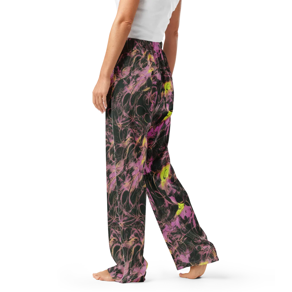 Orchid After Dark on Women's Pajama Pants — Left