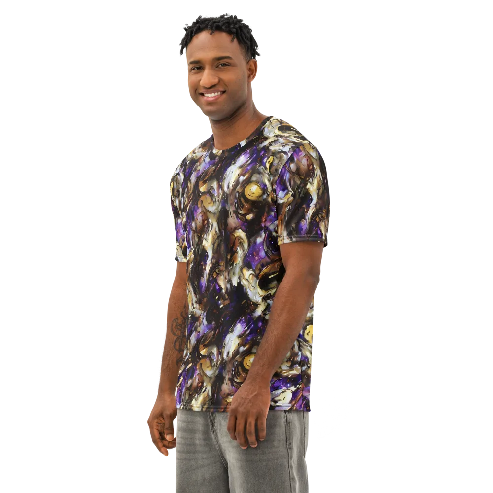 Violet Tempest on Men's Cotton Crew Neck T-Shirt — Left Front