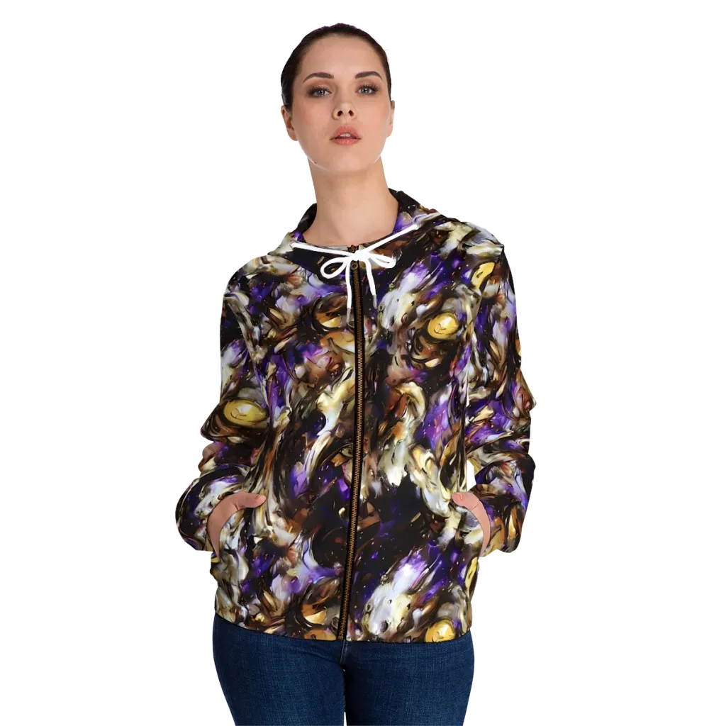Violet Tempest on Women's Full-Zip Hoodie — Front On Person