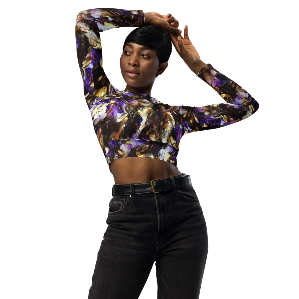 Violet Tempest on Long Sleeve Crop Top — Front