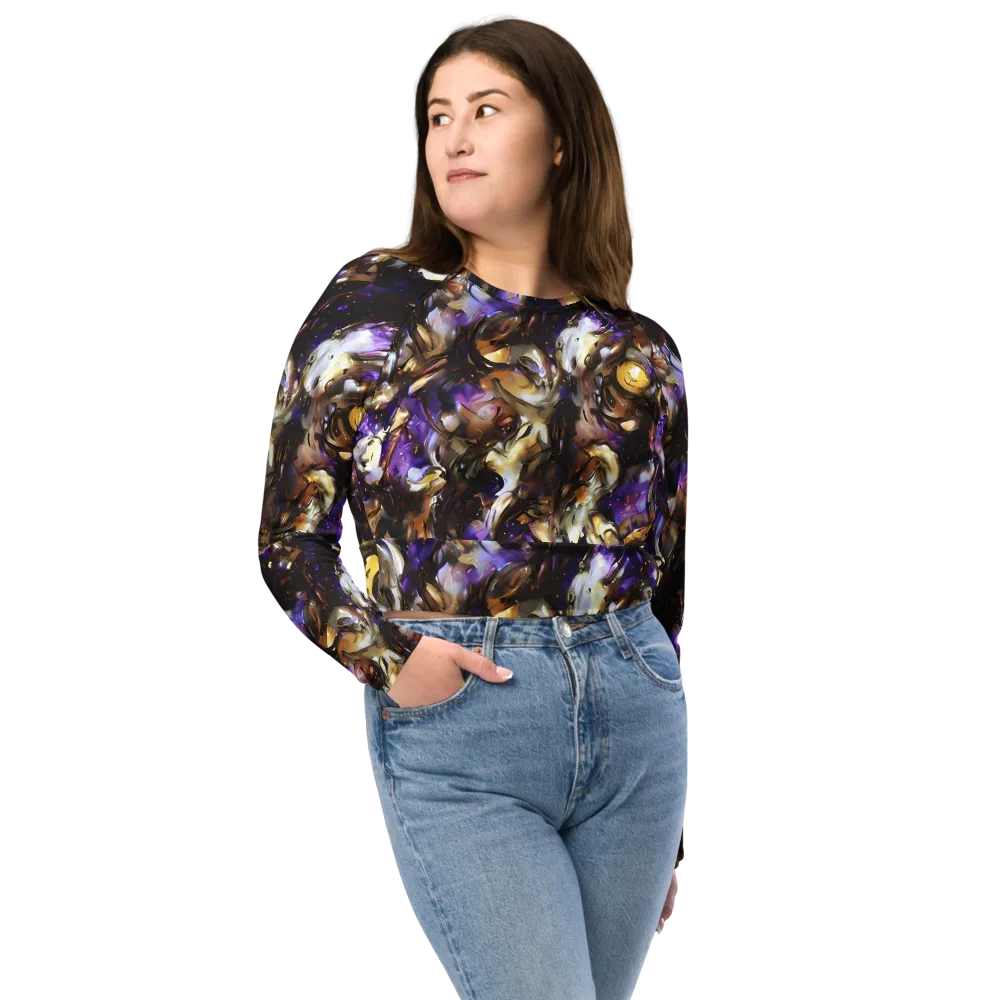 Violet Tempest on Long Sleeve Crop Top — Front
