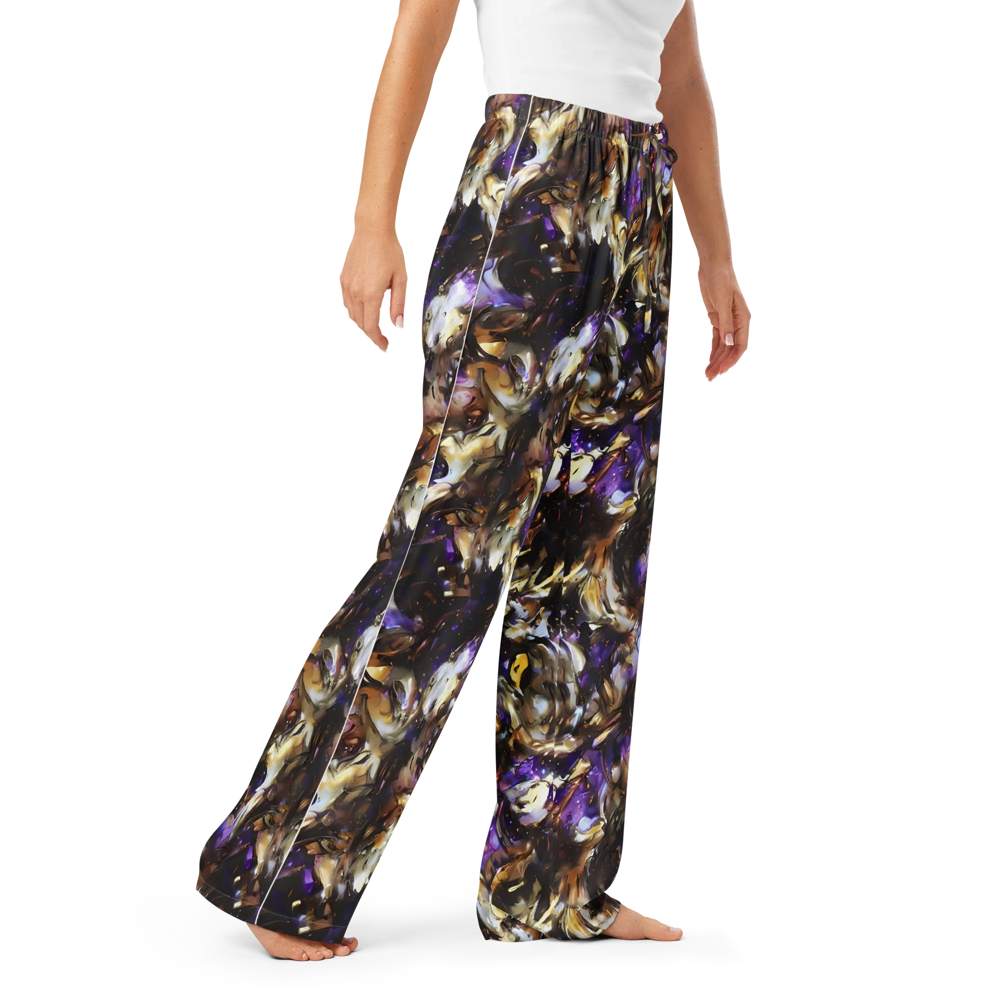 Violet Tempest on Women's Pajama Pants — Right Front