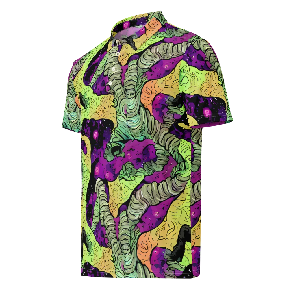 Midnight Tropica on Men's Slim Fit Polo Shirt — Left Front