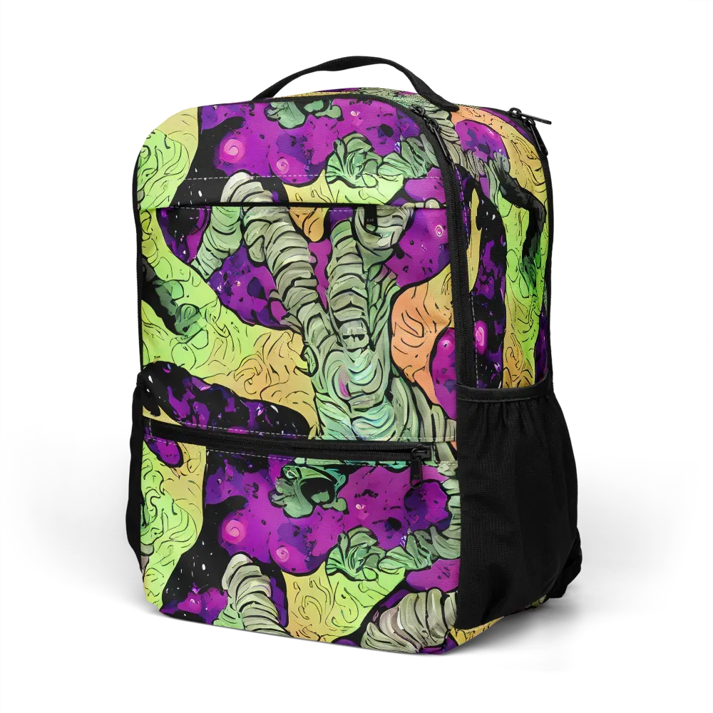 Midnight Tropica on Utility Backpack — Left Front