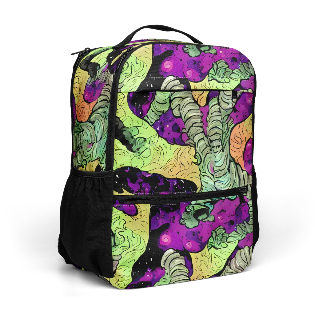 Midnight Tropica on Utility Backpack — Right Front