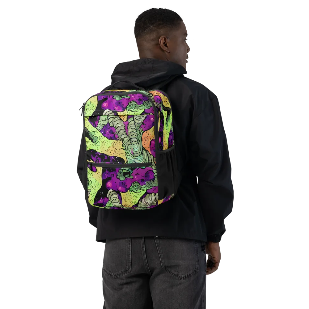 Midnight Tropica on Utility Backpack — Back