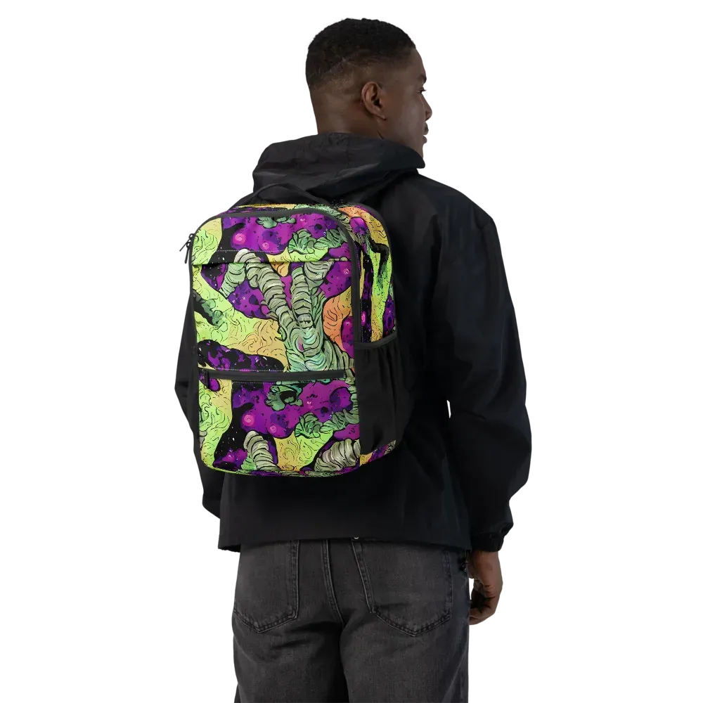 Midnight Tropica on Utility Backpack — Back
