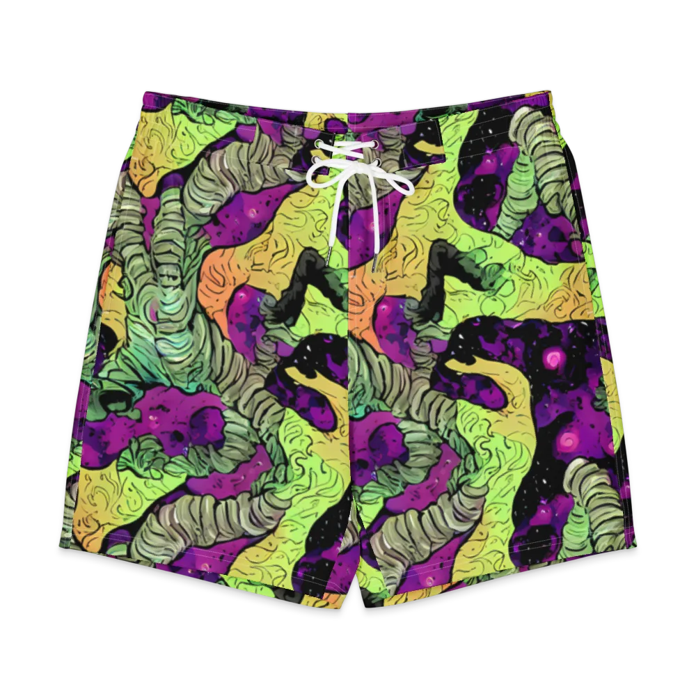 Midnight Tropica on Men's Board Shorts — Front
