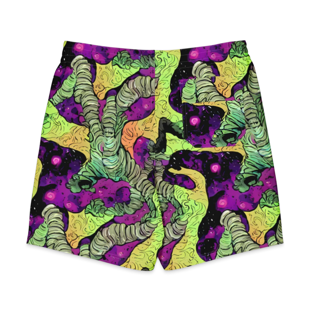 Midnight Tropica on Men's Board Shorts — Back