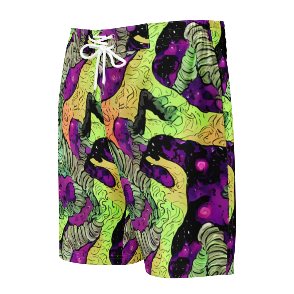 Midnight Tropica on Men's Board Shorts — Front