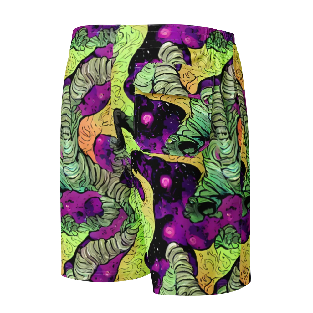 Midnight Tropica on Men's Board Shorts — Back