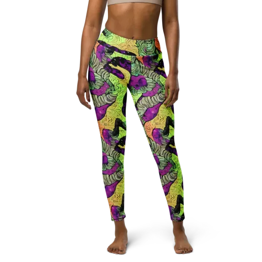 Midnight Tropica on a Yoga Leggings