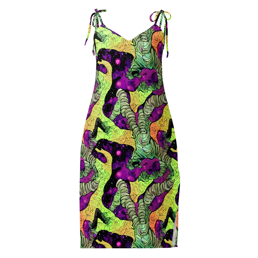 Midnight Tropica on Slip Dress — Front