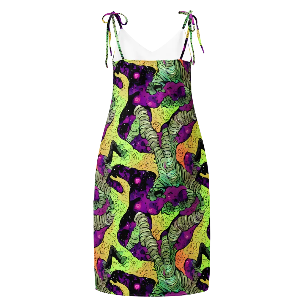 Midnight Tropica on Slip Dress — Back