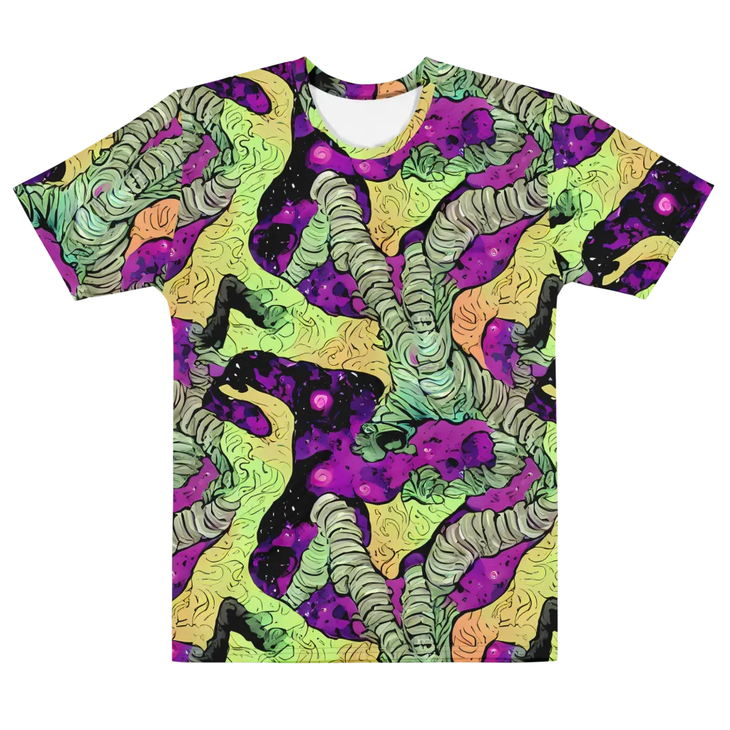 Midnight Tropica on Men's Cotton Crew Neck T-Shirt — Front