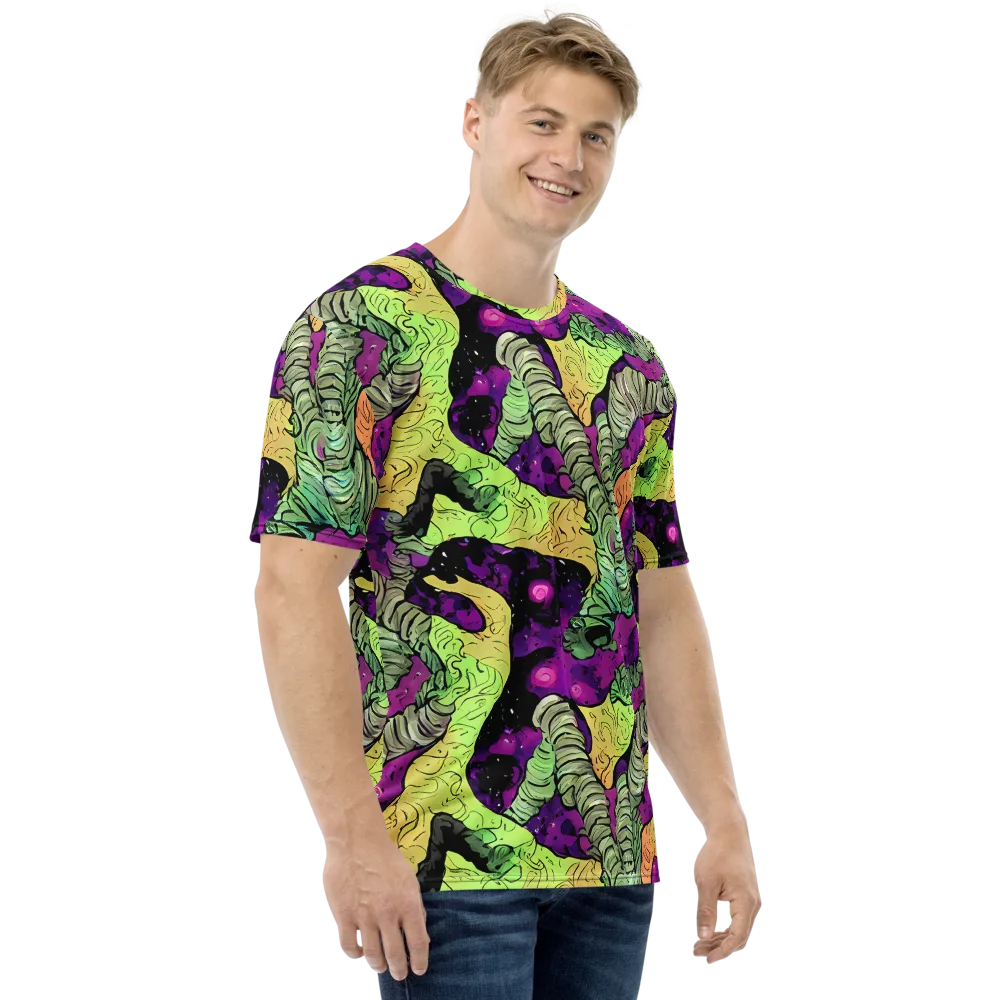 Midnight Tropica on Men's Crew Neck T-Shirt — Right