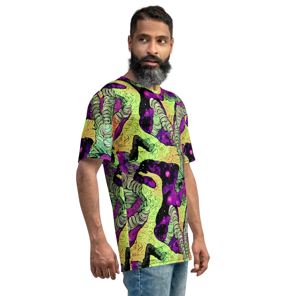 Midnight Tropica on Men's Crew Neck T-Shirt — Right
