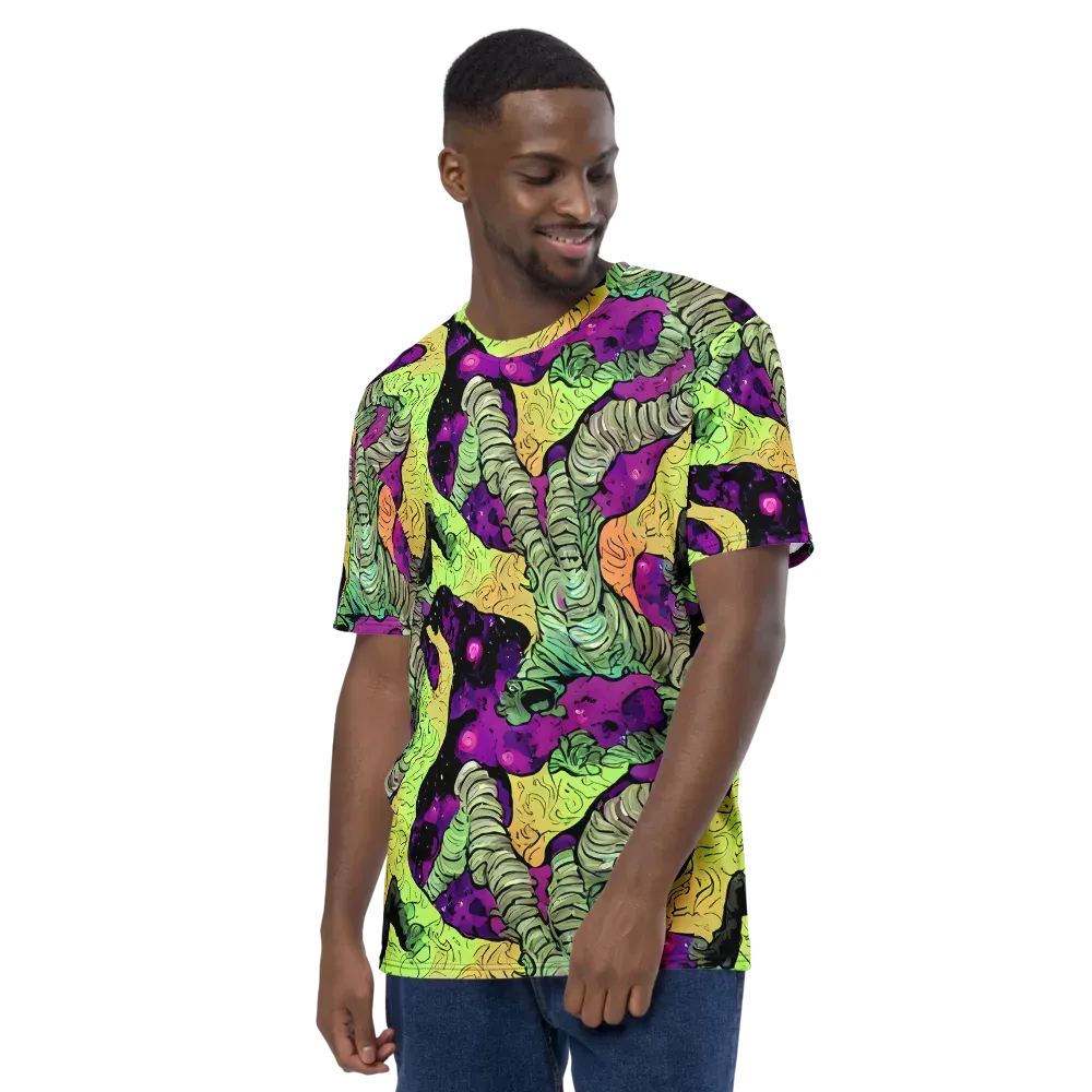 Midnight Tropica on Men's Crew Neck T-Shirt — Left
