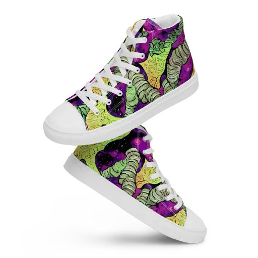 Midnight Tropica on a Men's High Top Canvas Shoes