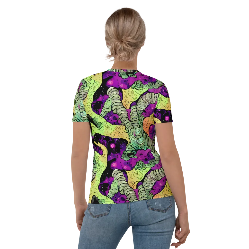 Midnight Tropica on Women's Crew Neck T-Shirt — Back
