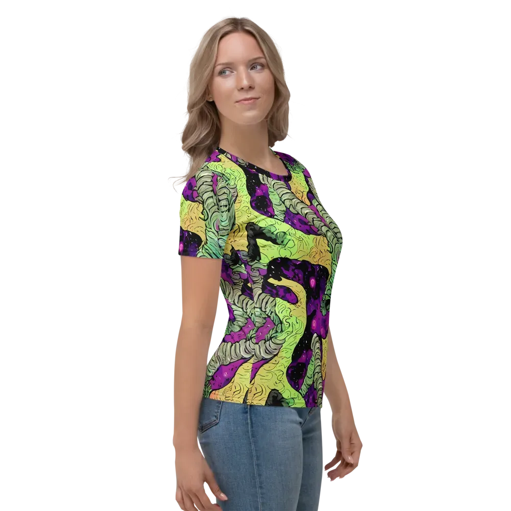 Midnight Tropica on Women's Crew Neck T-Shirt — Right