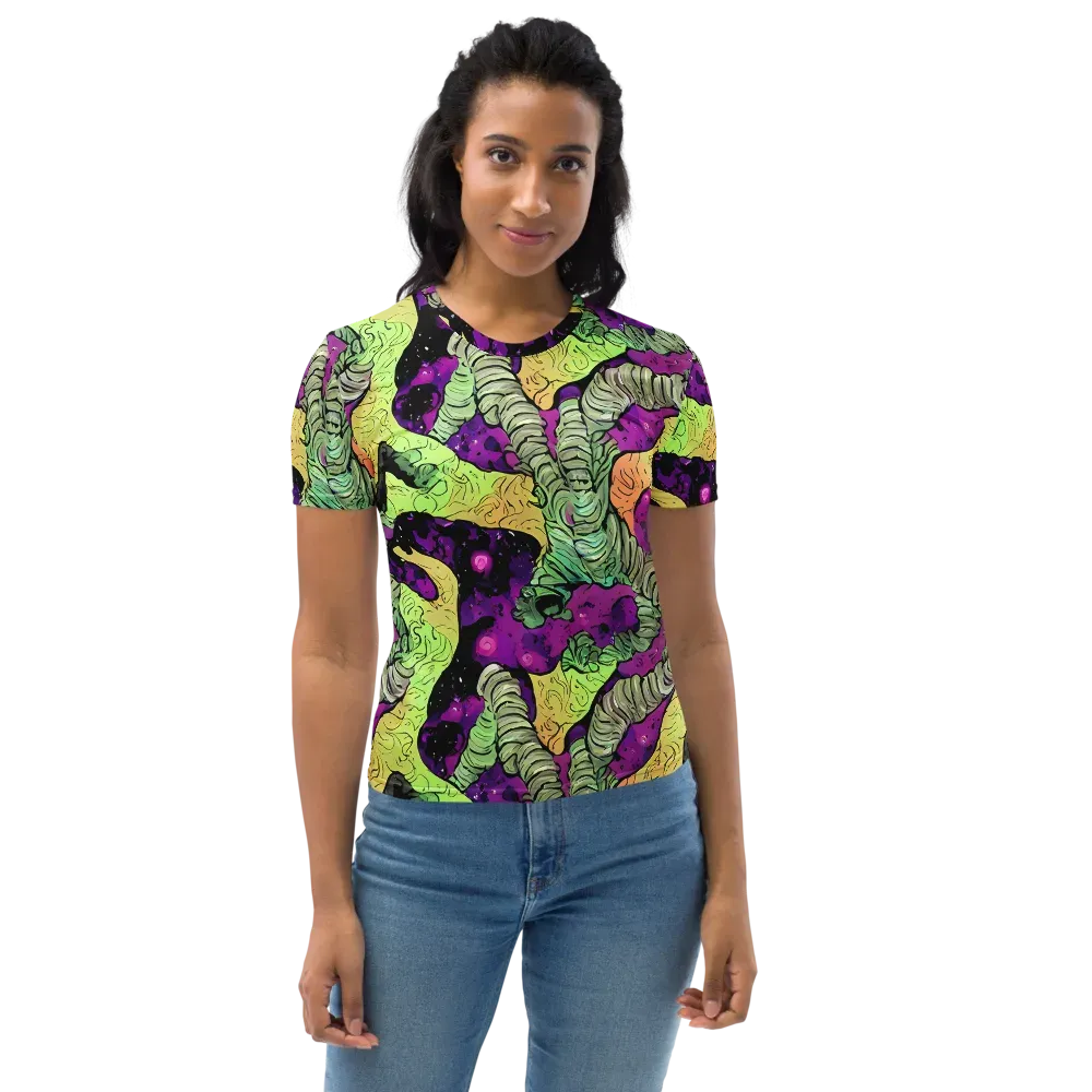 Midnight Tropica on Women's Crew Neck T-Shirt — Front