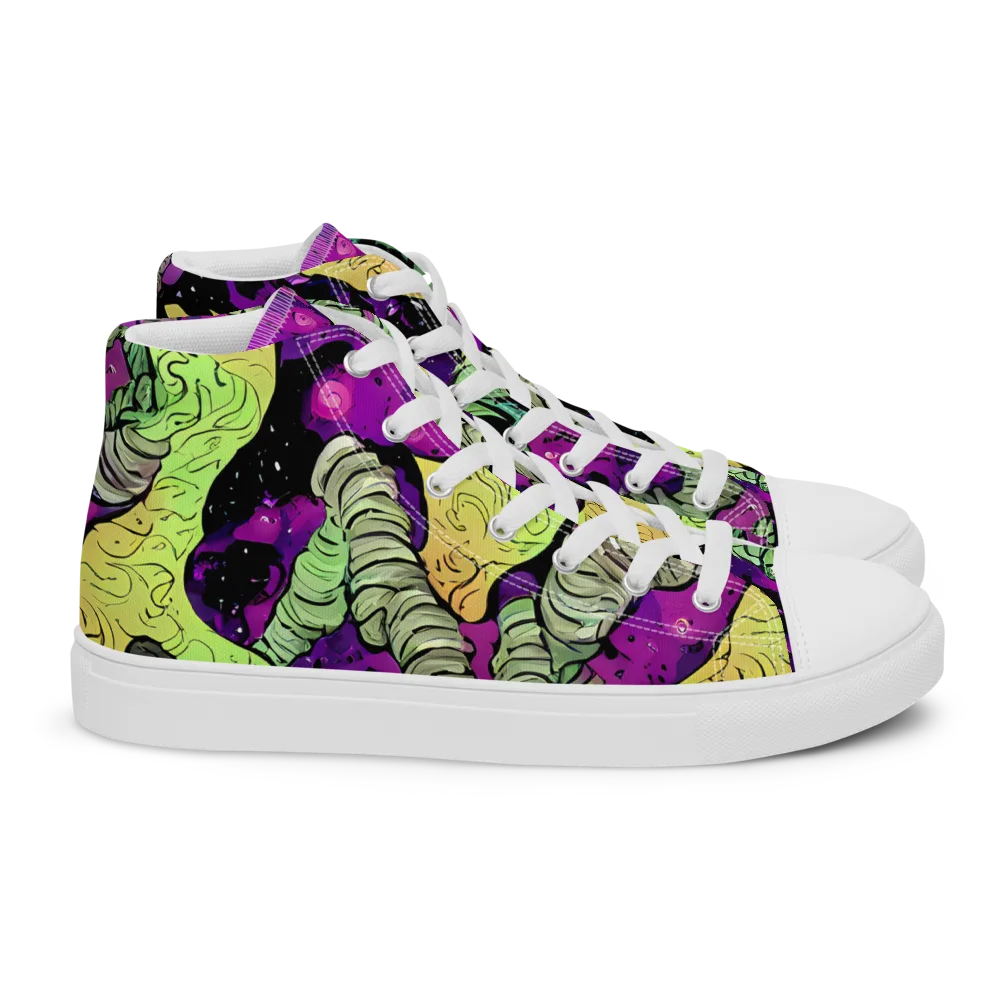 Midnight Tropica on Women's High Top Canvas Shoes — Right