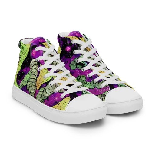 Midnight Tropica on a Women's High Top Canvas Shoes