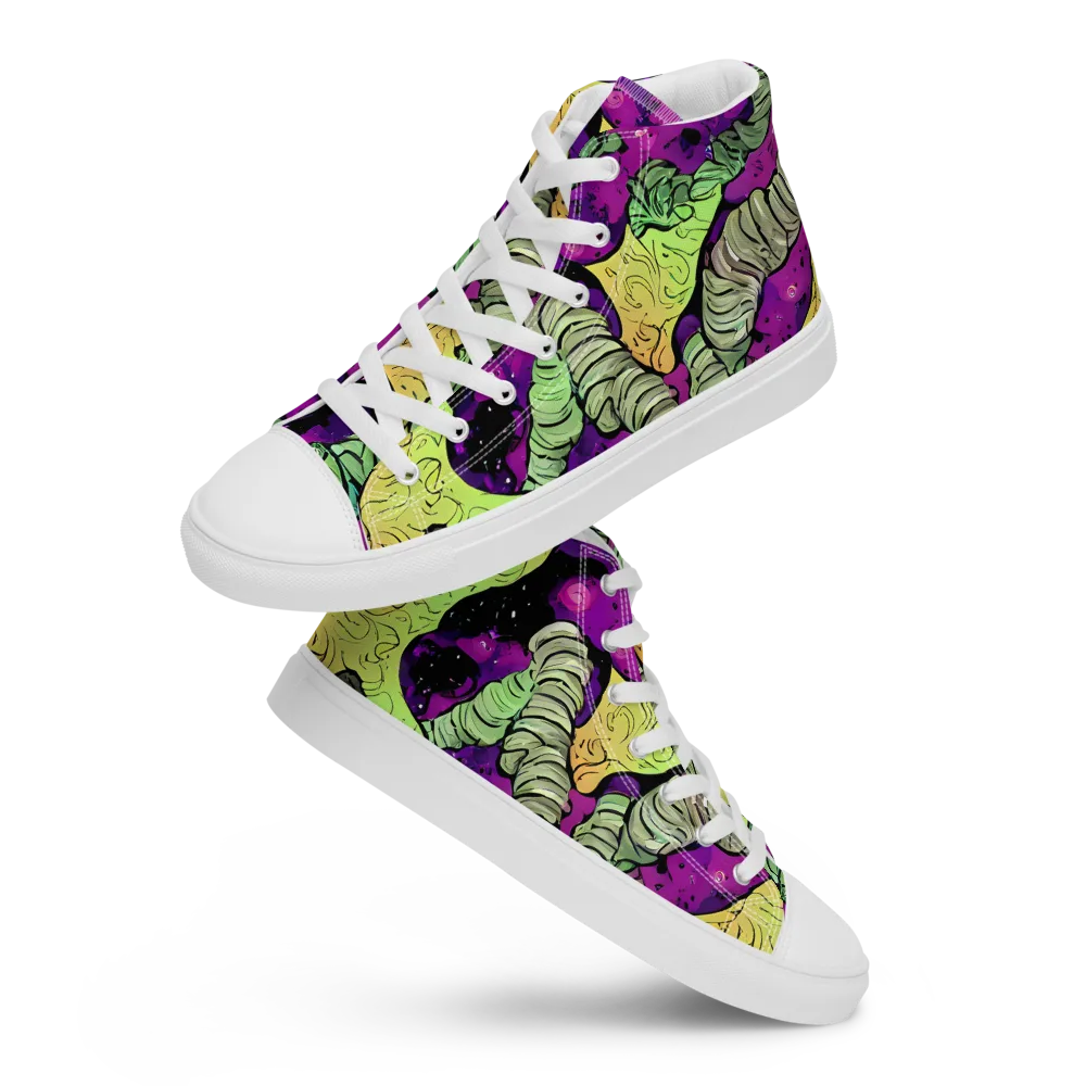 Midnight Tropica on Women's High Top Canvas Shoes — Front