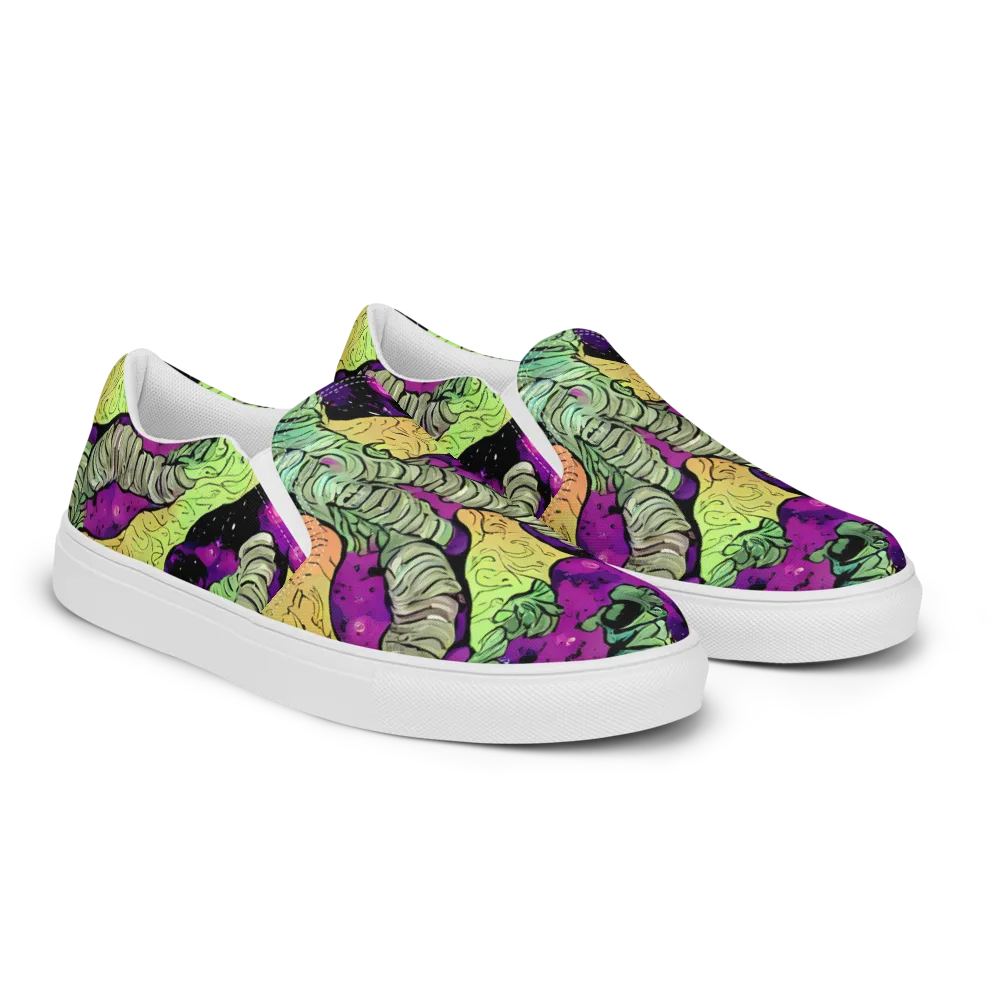 Midnight Tropica on Men's Slip-On Canvas Shoes — Right Front