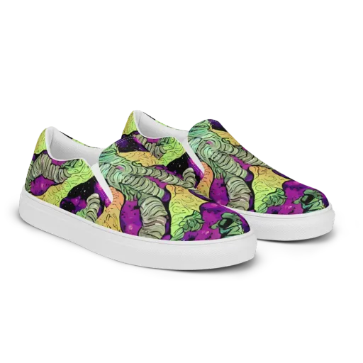 Midnight Tropica on a Men's Slip-On Canvas Shoes