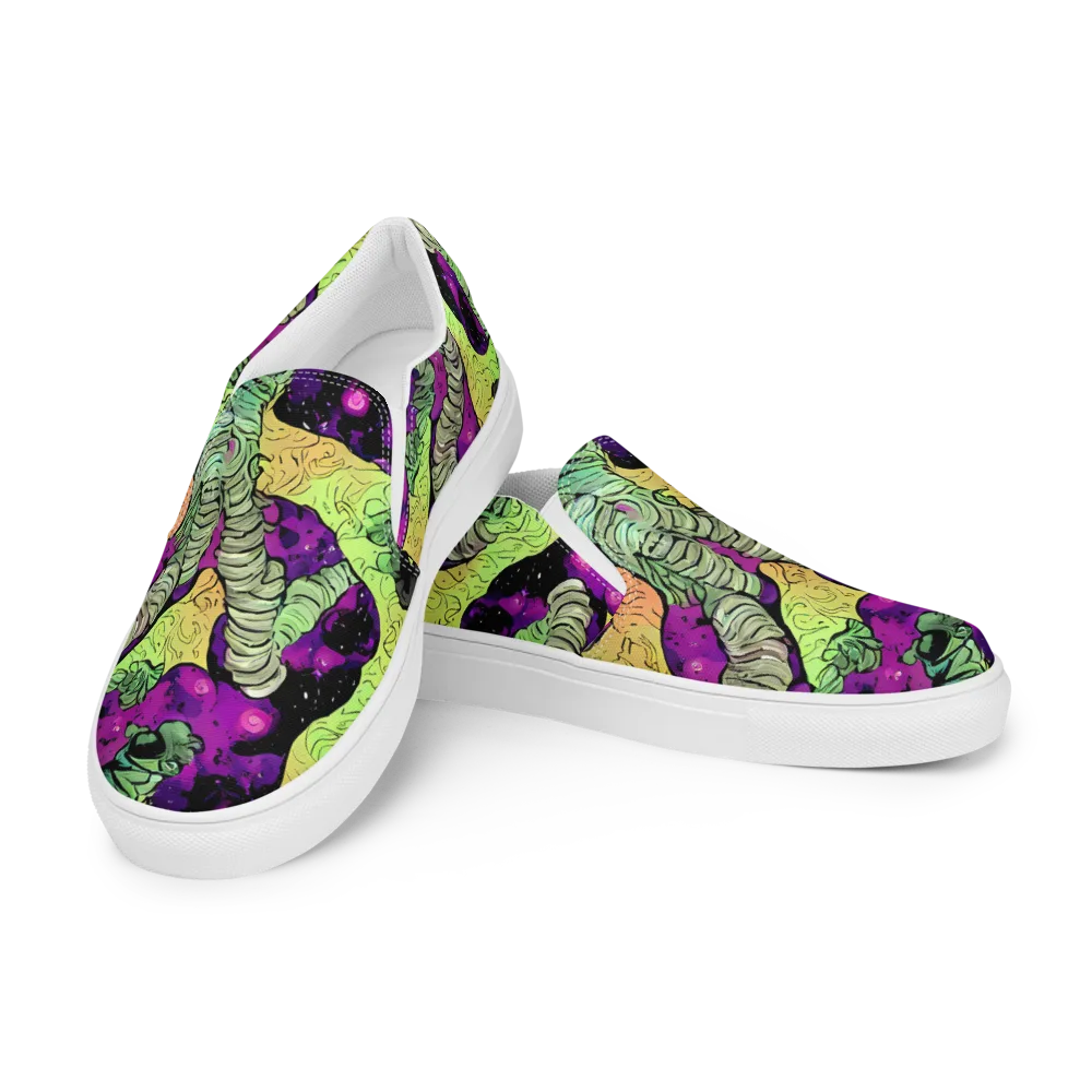 Midnight Tropica on Men's Slip-On Canvas Shoes — Left Front