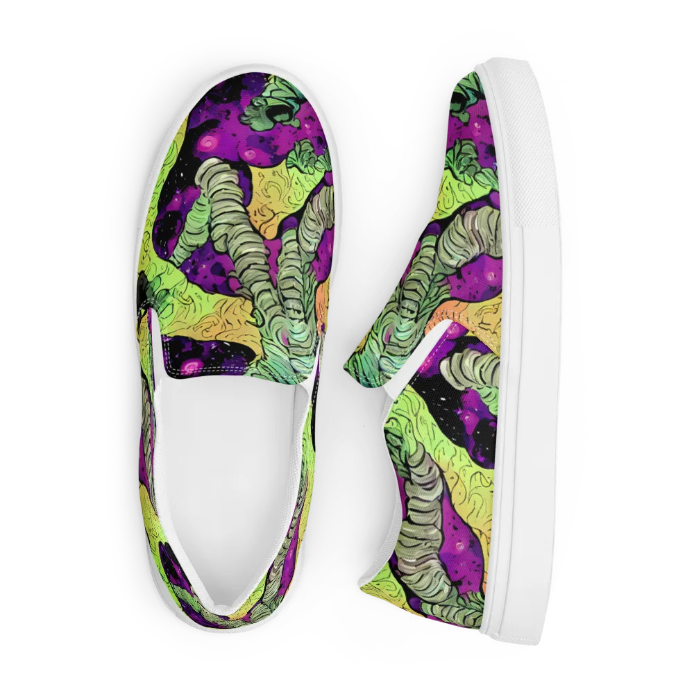 Midnight Tropica on Men's Slip-On Canvas Shoes — Front