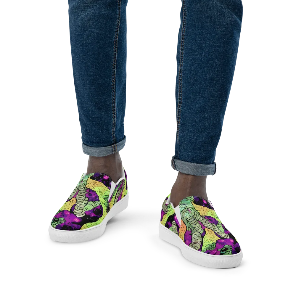 Midnight Tropica on Men's Slip-On Canvas Shoes — Front