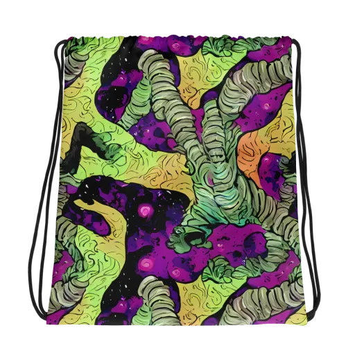 Midnight Tropica on a Drawstring Bag