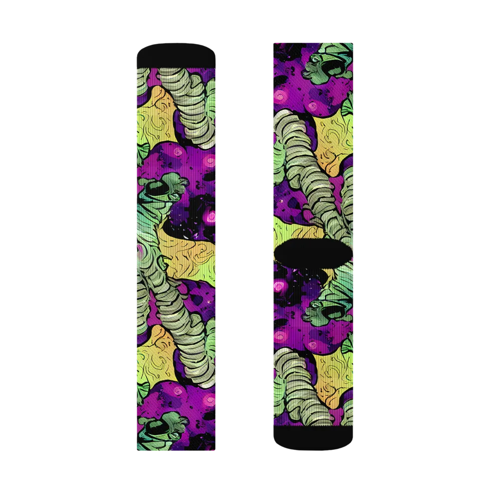 Midnight Tropica on Socks — Right Sock