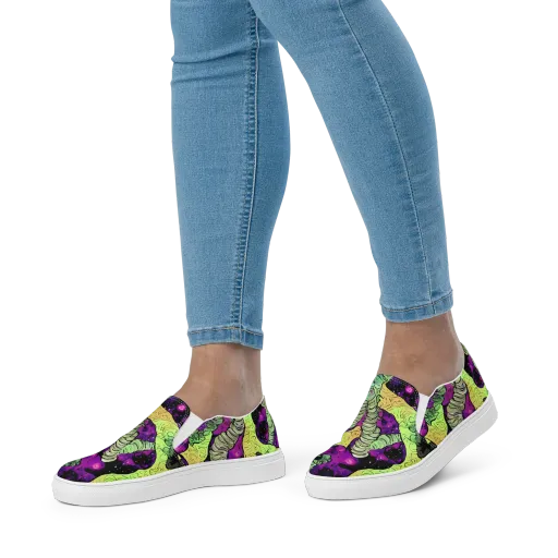 Midnight Tropica on a Women's Slip-On Canvas Shoes
