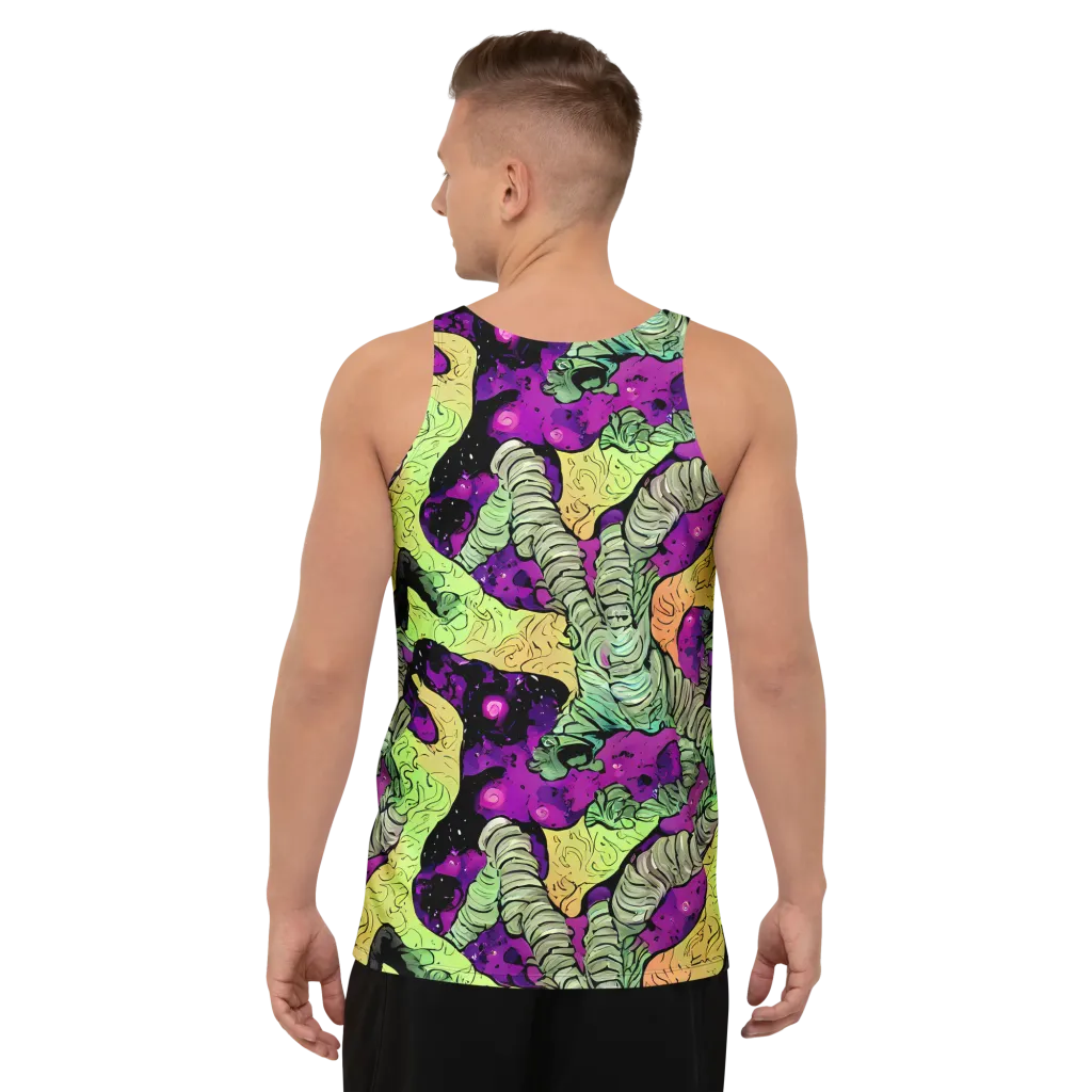 Midnight Tropica on Men's Tank Top — Back