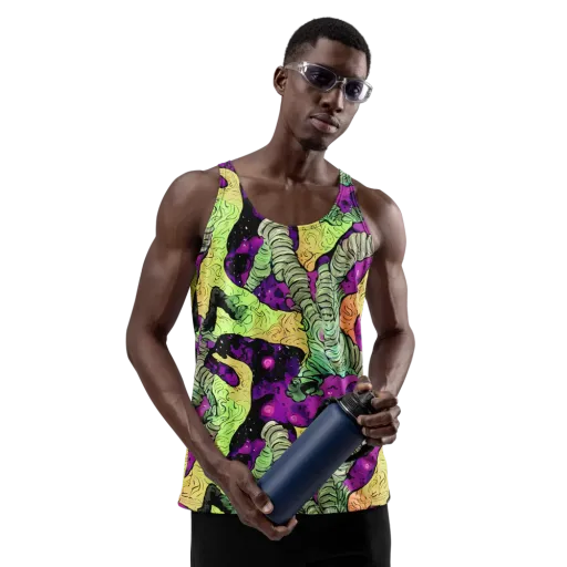 Midnight Tropica on a Men's Tank Top