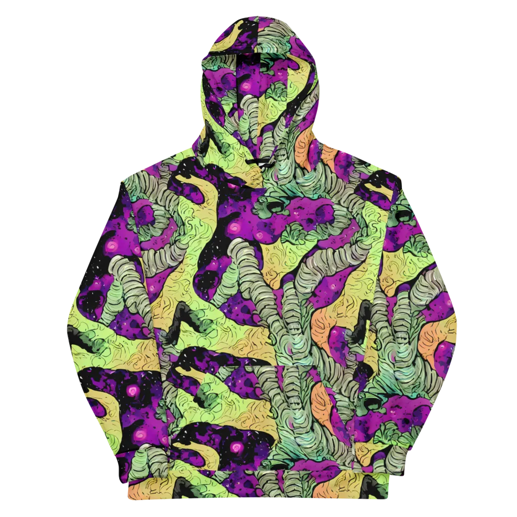 Midnight Tropica on Cotton Hoodie — Front