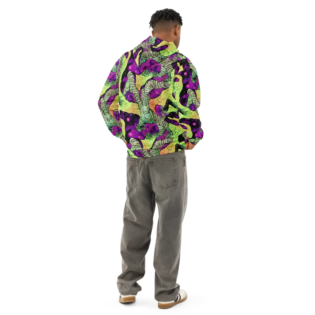 Midnight Tropica on Cotton Hoodie — Back