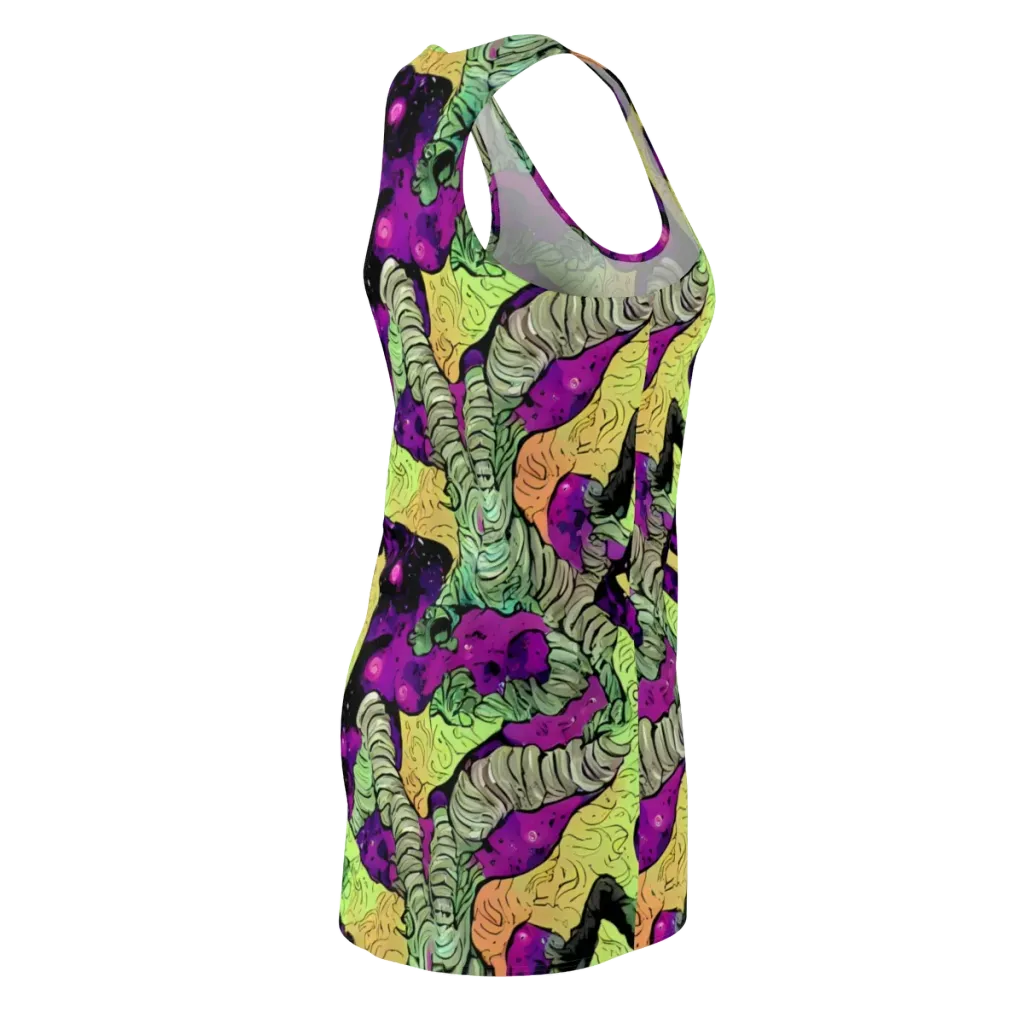 Midnight Tropica on Racerback Dress — Back Side