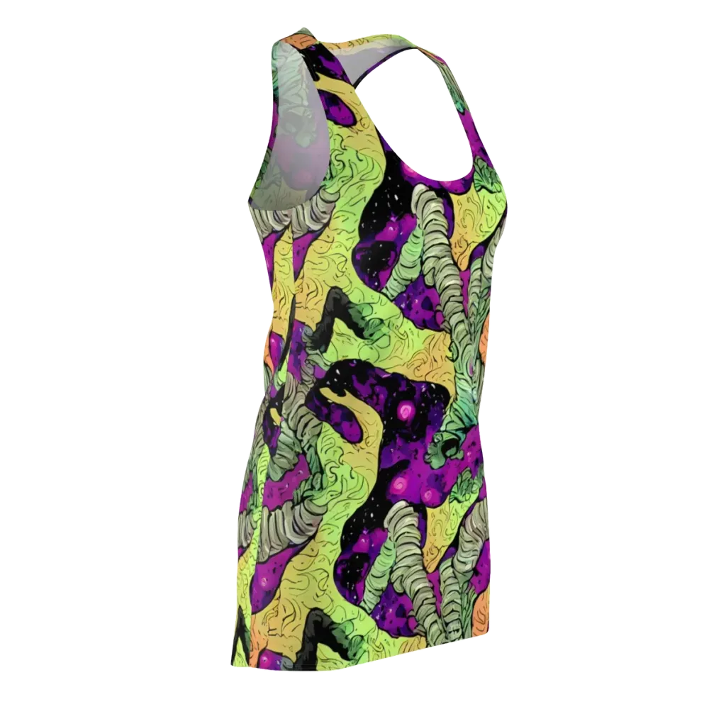 Midnight Tropica on Racerback Dress — Front Side