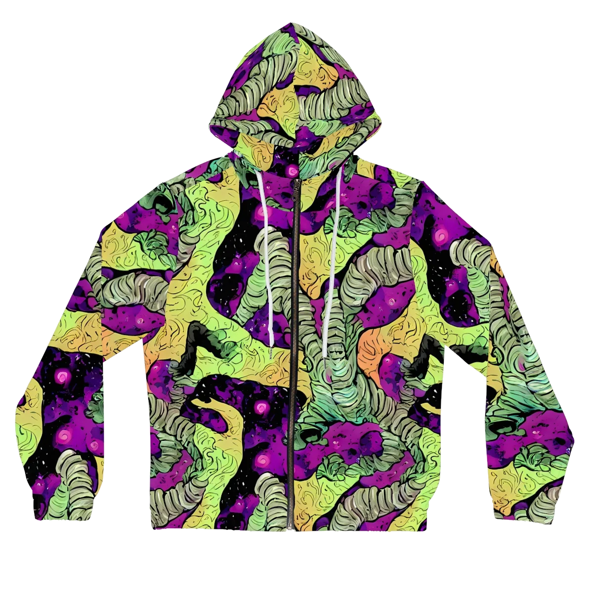 Midnight Tropica on Women's Full-Zip Hoodie — Front