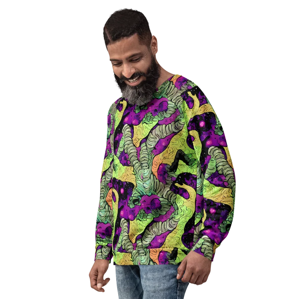 Midnight Tropica on Sweatshirt — Left Front