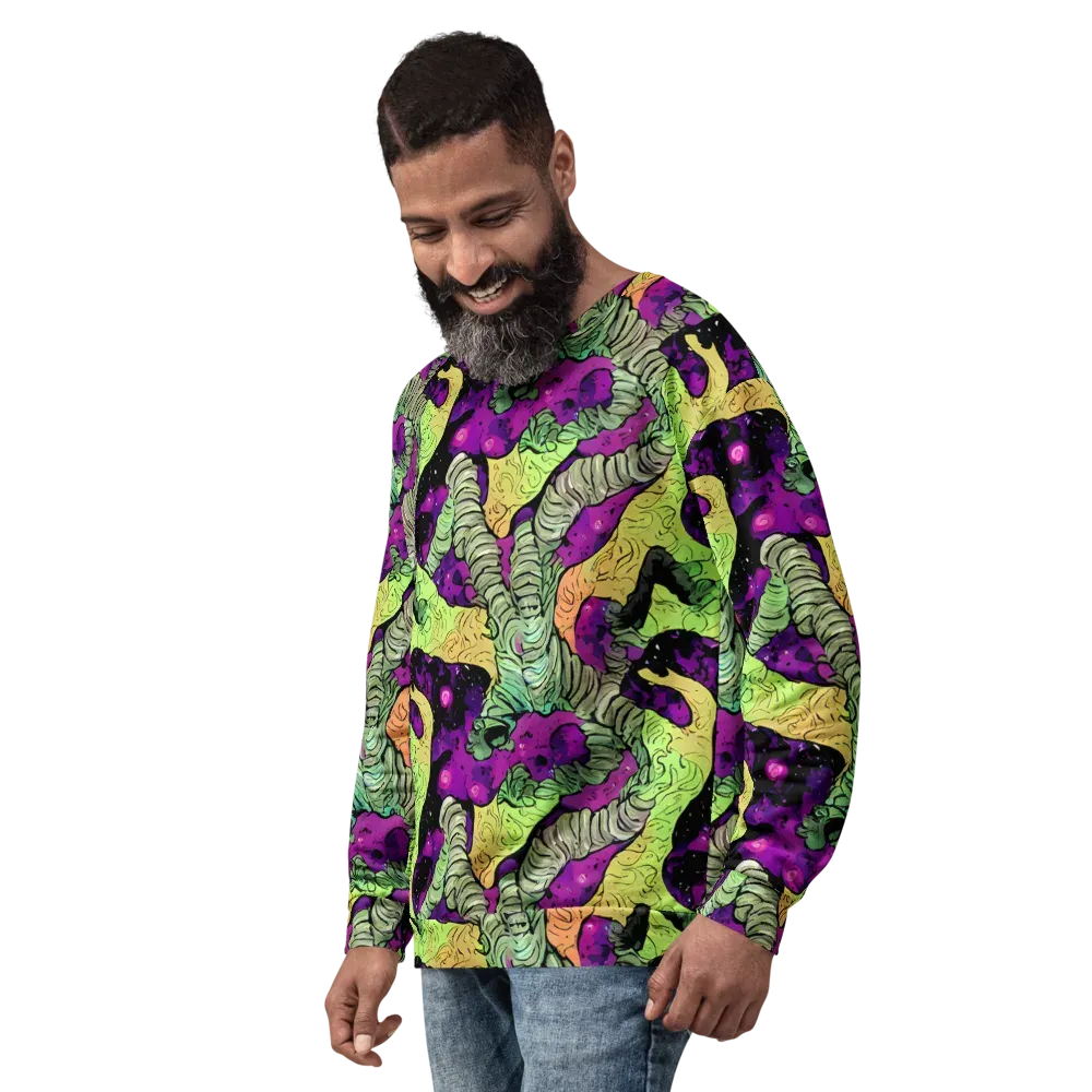 Midnight Tropica on Sweatshirt — Left Front